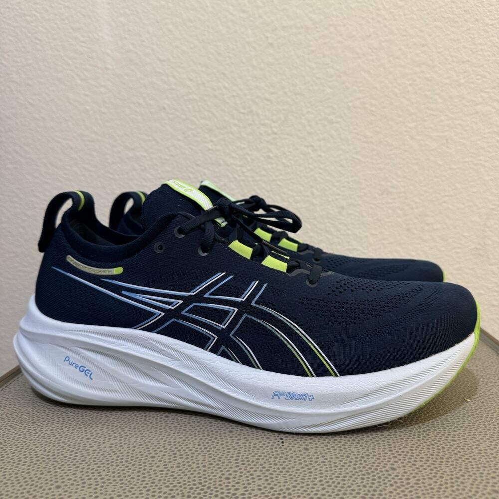 Asics Gel-Nimbus 26 Mens 12 Shoes Blue Running 1011B794 Sneaker Gym